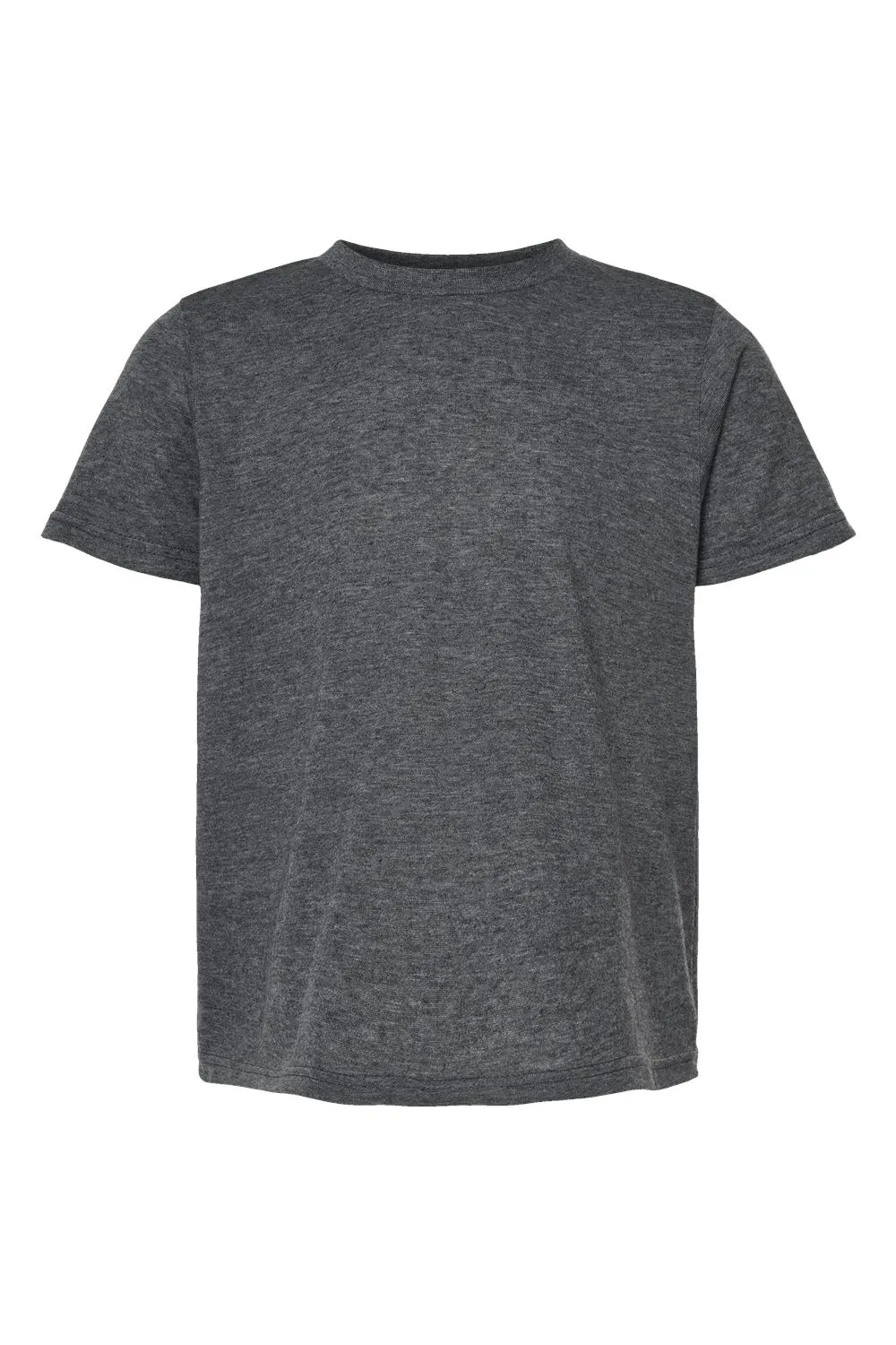 Tultex Jugendliches Poly-Rich Kurzarm-Crewneck-T-Shirt - Meliertes Anthrazitgrau