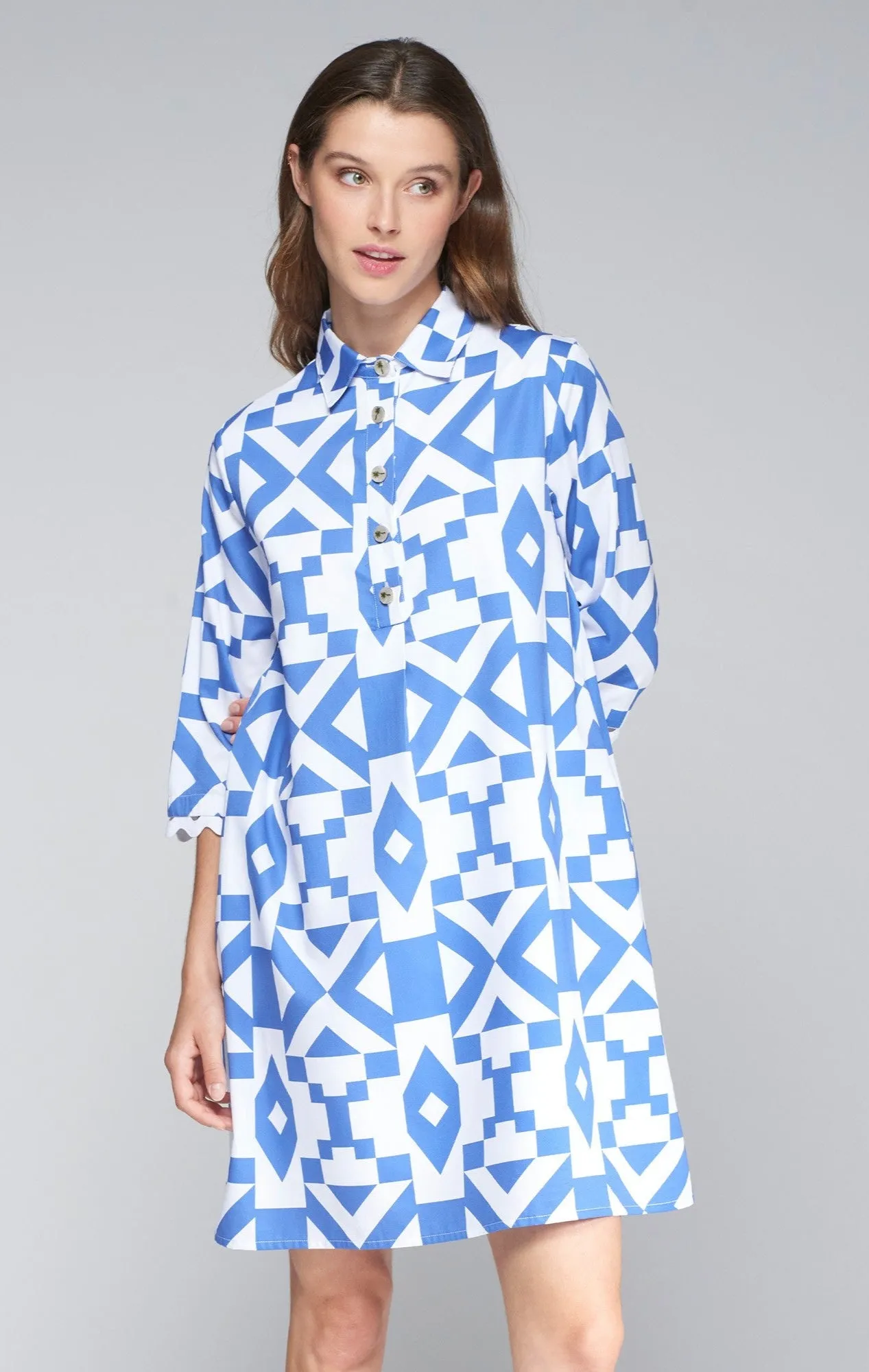 Tyanna Kleid im Maxi Geo Azulon