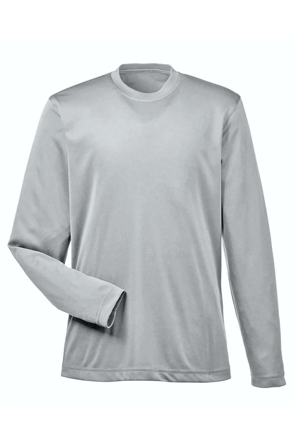 UltraClub Jugend Cool & Dry Performance Feuchtigkeitstransport Langarm Rundhals T-Shirt - Grau