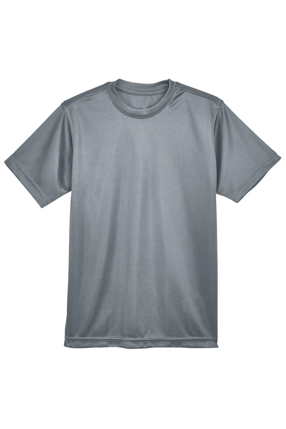UltraClub Jugend Cool & Dry Performance Feuchtigkeitstransportierendes Kurzarm-Crewneck T-Shirt - Anthrazitgrau