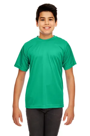 UltraClub Jugend Cool & Dry Performance Feuchtigkeitstransportierendes Kurzarm-Crewneck T-Shirt - Kelly Grün