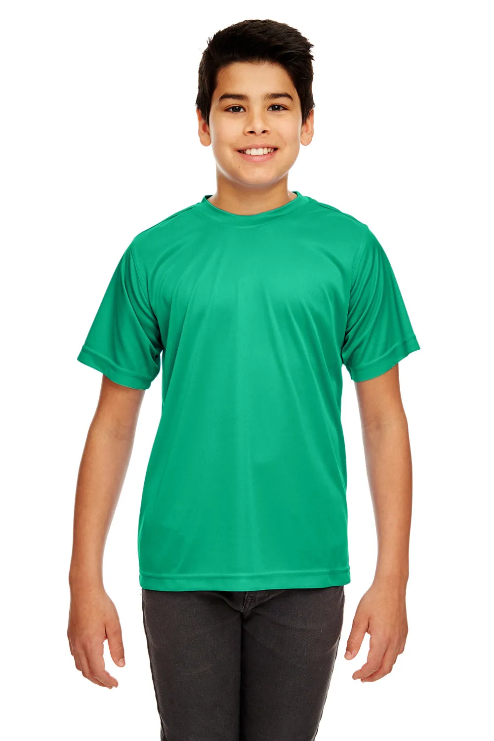 UltraClub Jugend Cool & Dry Performance Feuchtigkeitstransportierendes Kurzarm-Crewneck T-Shirt - Kelly Grün