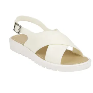 Weiße Flache Schuhe