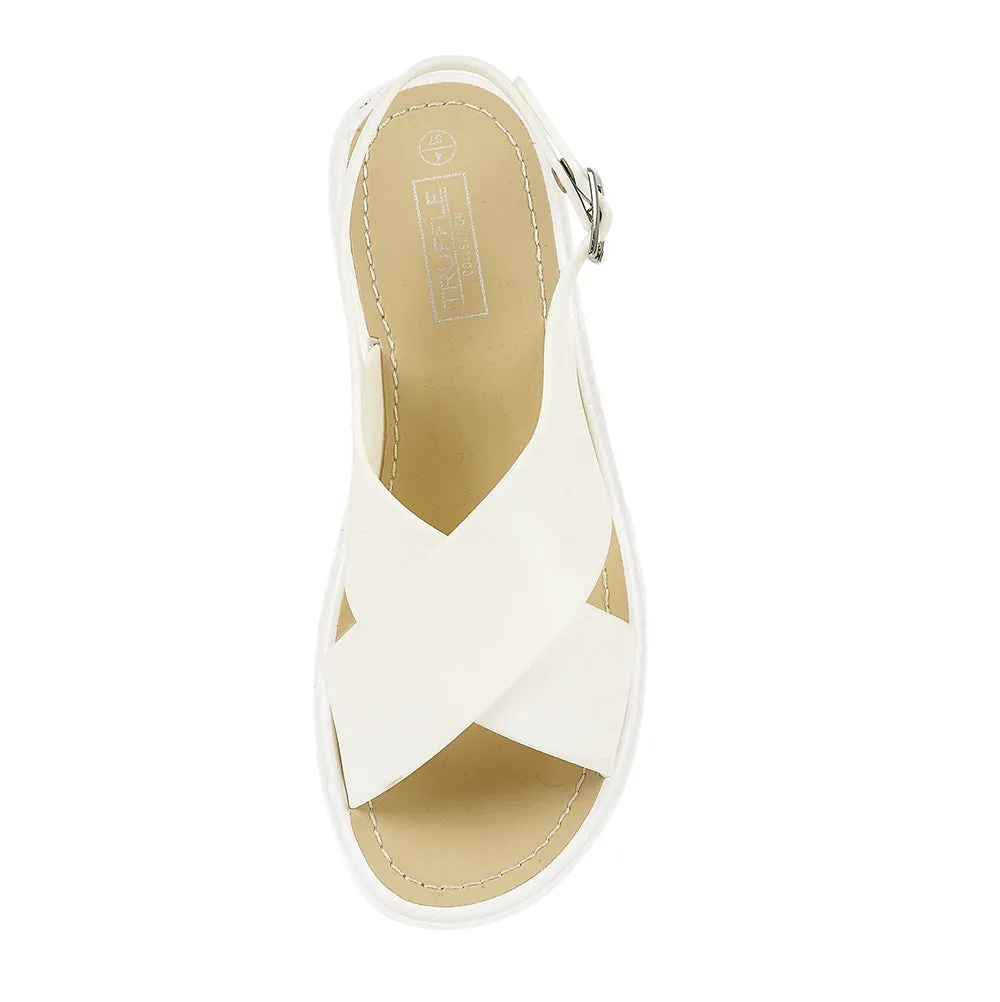 Weiße Flache Schuhe