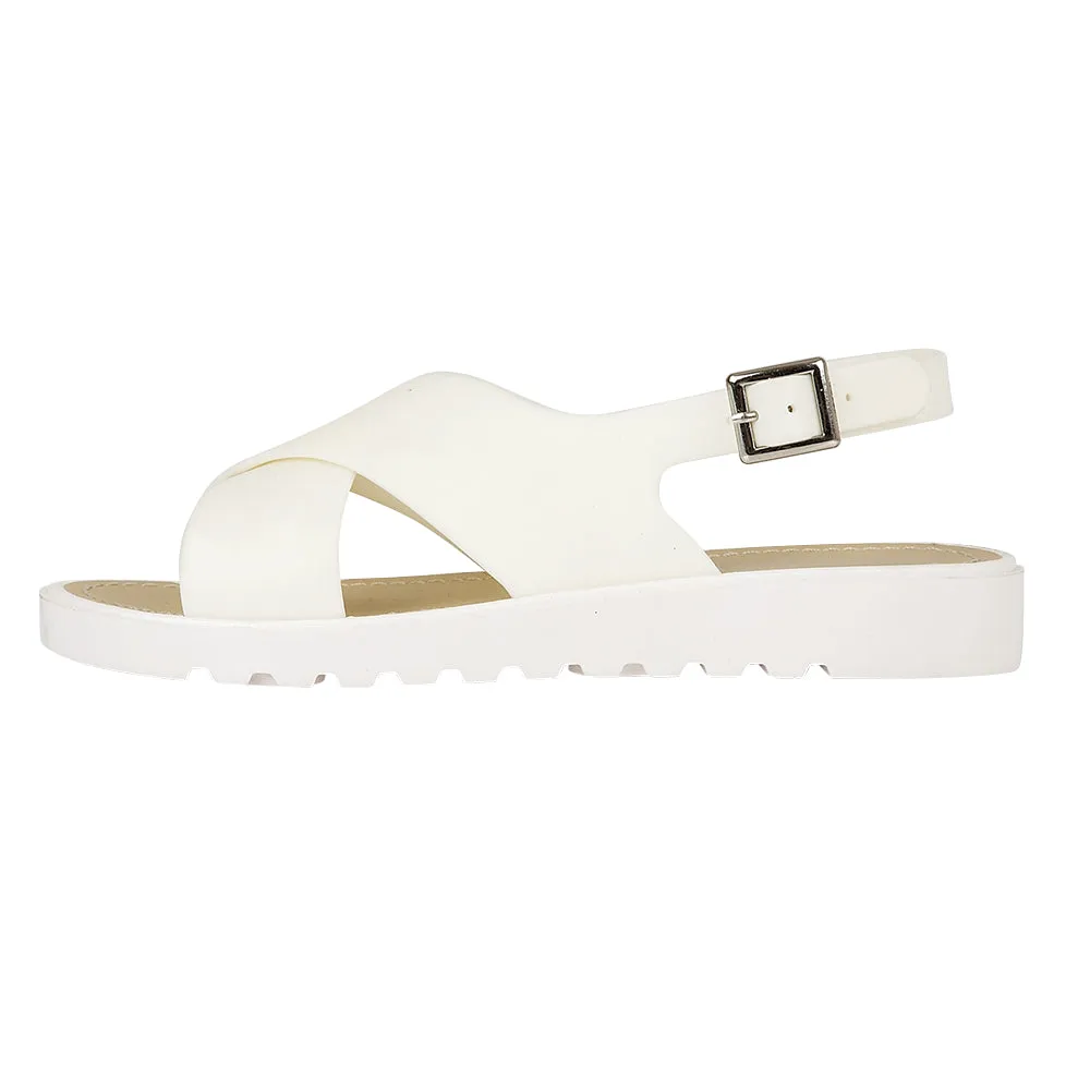 Weiße Flache Schuhe