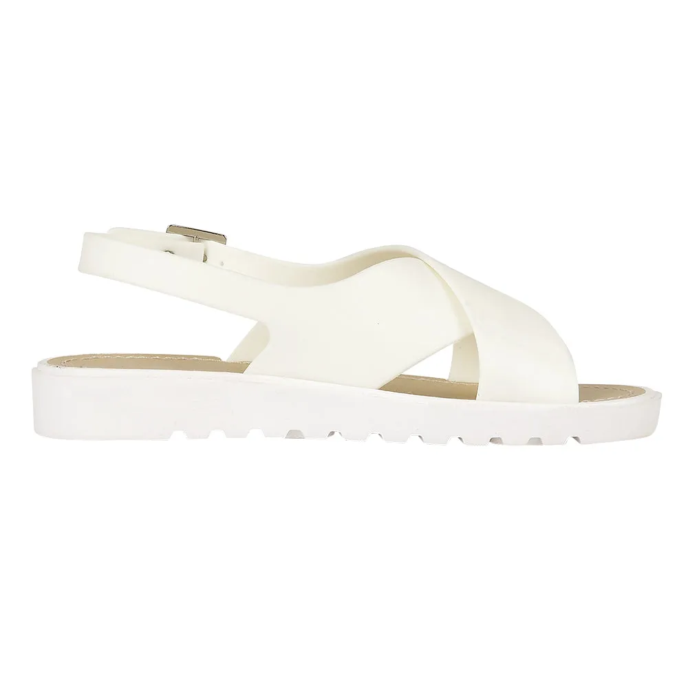Weiße Flache Schuhe