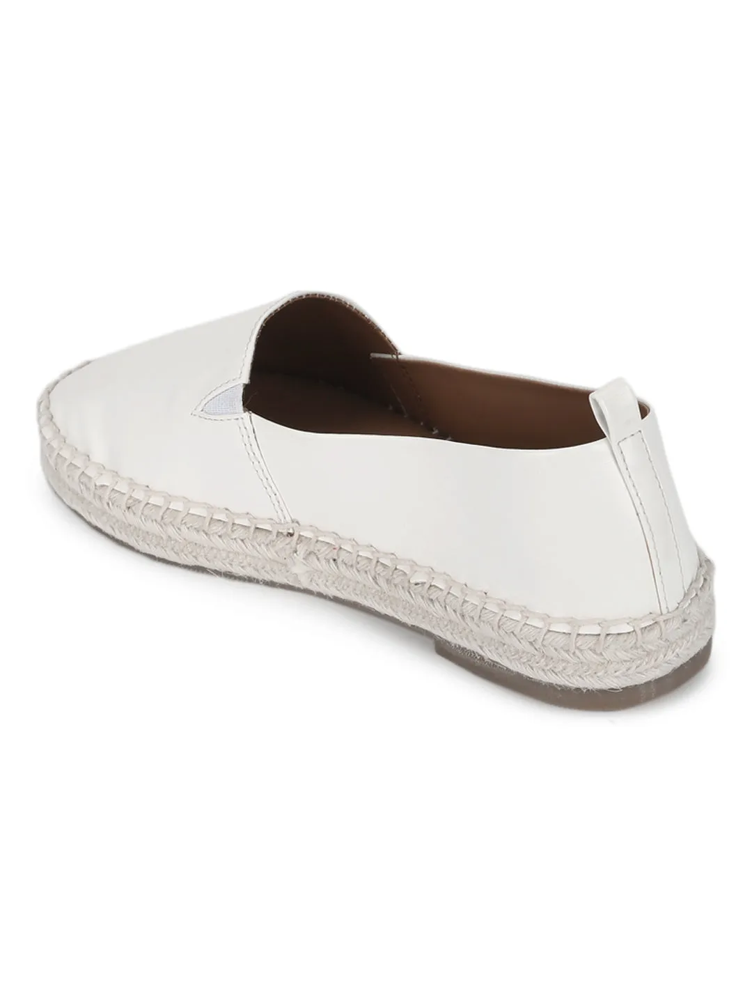 Weiße PU Slip-On Espadrilles