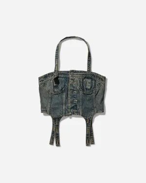 Damen ADSB Denim Korsett in getöntem Indigo