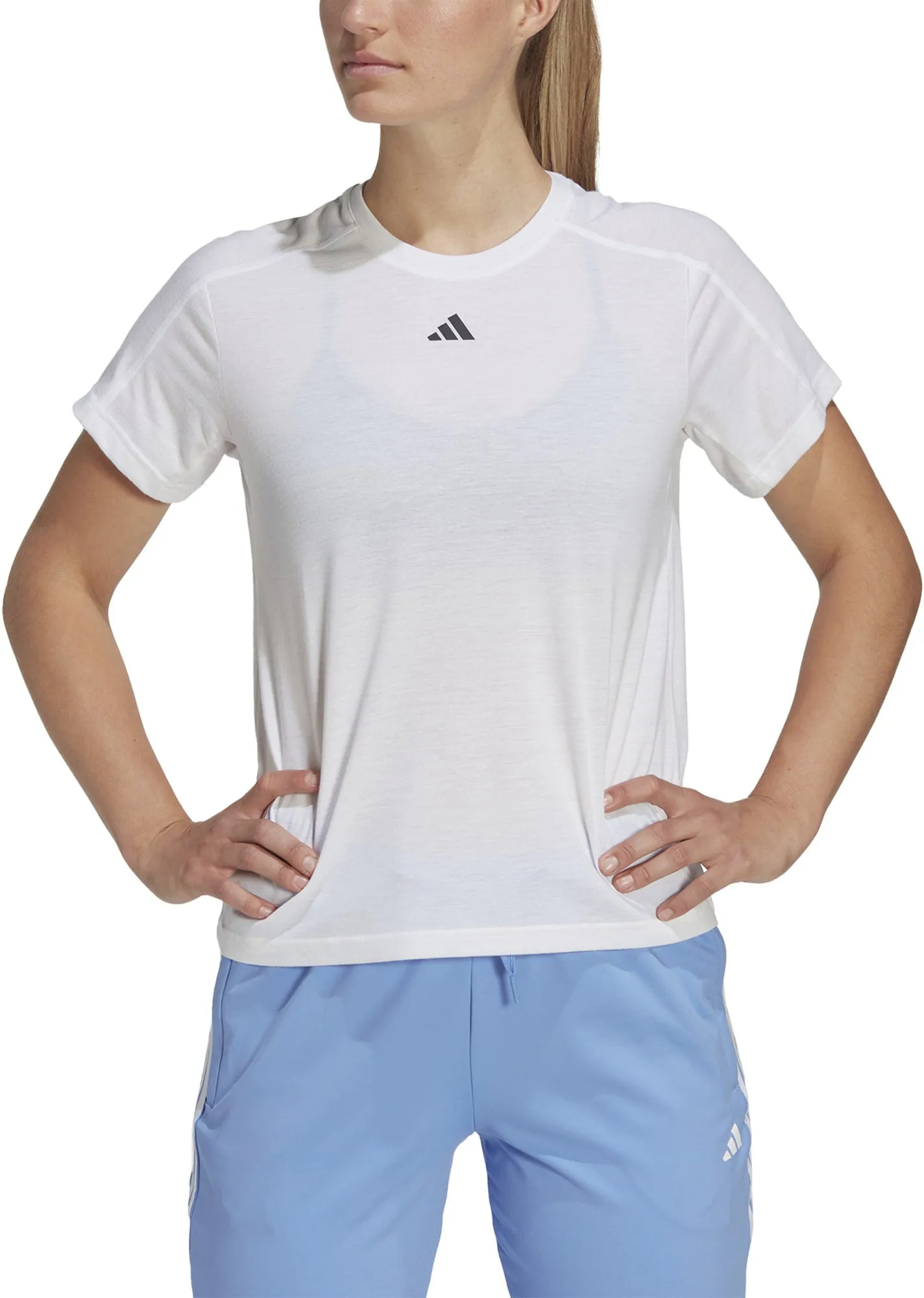 Frauen AEROREADY Train Essentials schlichtes Logo Rundhals-T-Shirt