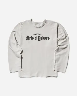 Arte et Labore Damen Langarm-Box-T-Shirt Weiß