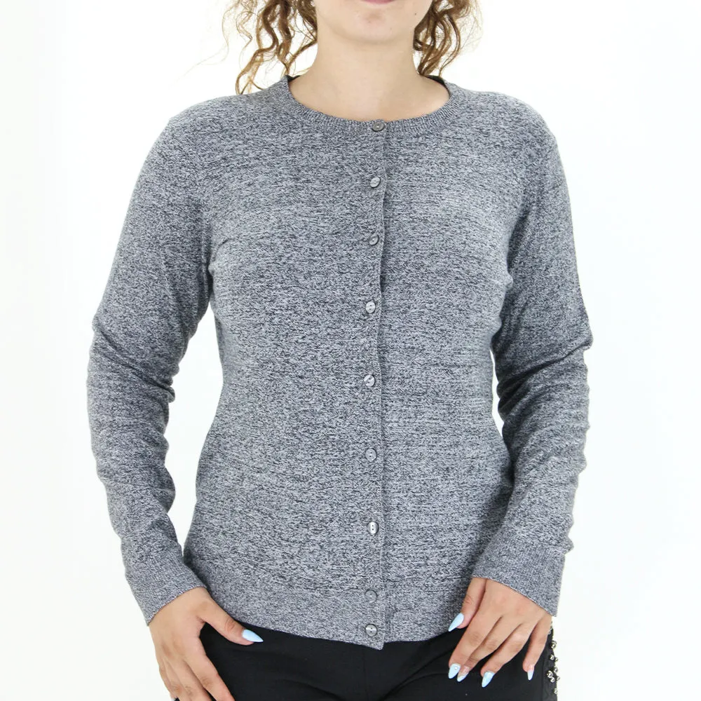 Damen-Knopfcardigan, Grau