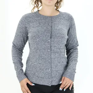 Damen-Knopfcardigan, Grau