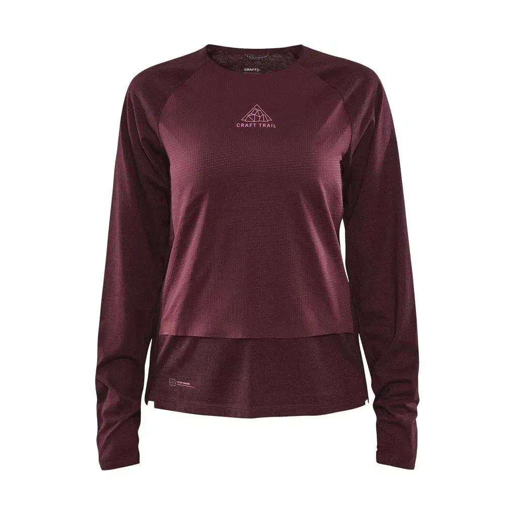 Frauen Craft ADV Trail Woll Wind Langarm Shirt