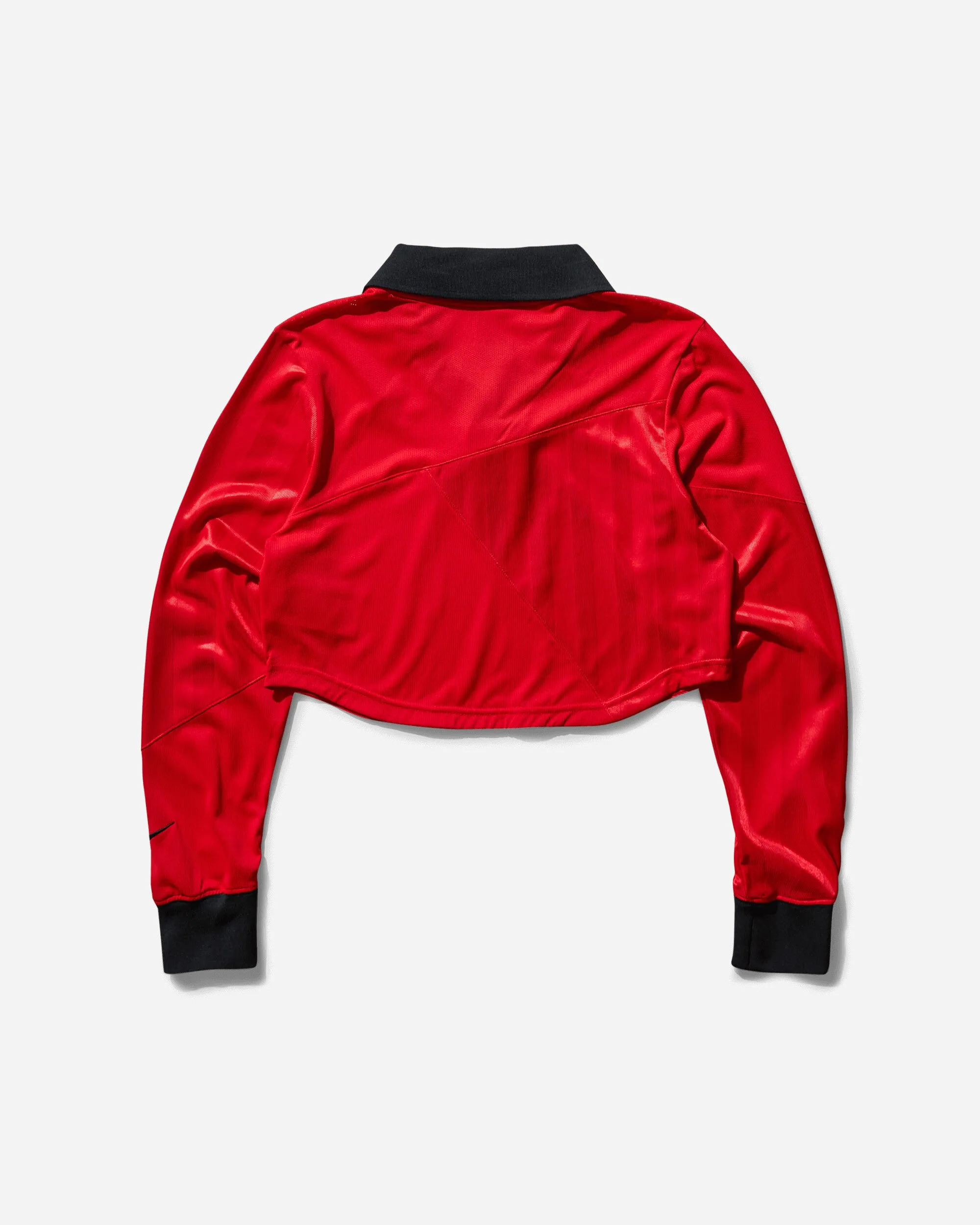 Damen Cropped Langarm-Jersey University Rot