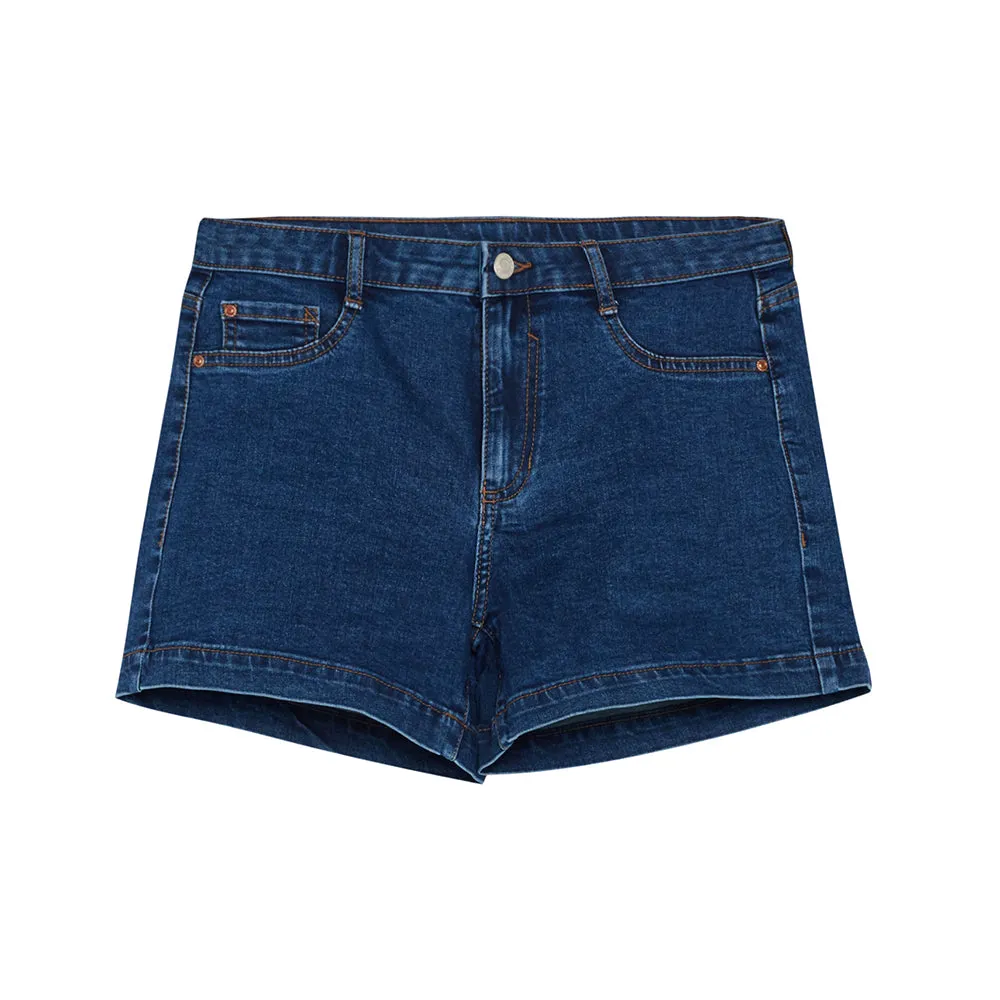 Damen Denim Mini Shorts, Marineblau