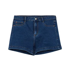 Damen Denim Mini Shorts, Marineblau