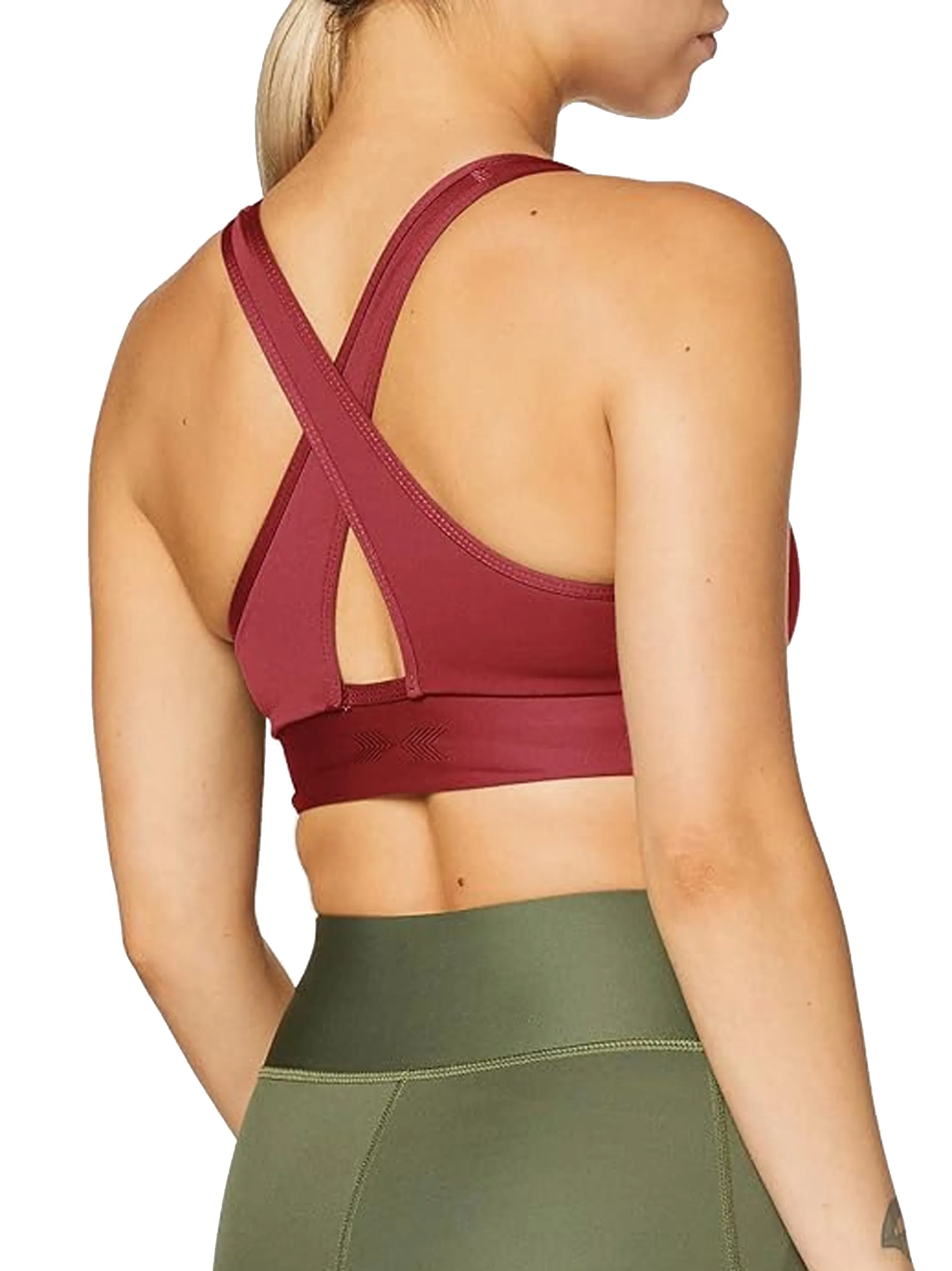 Damen Elevate Sport-BH, Burgunder