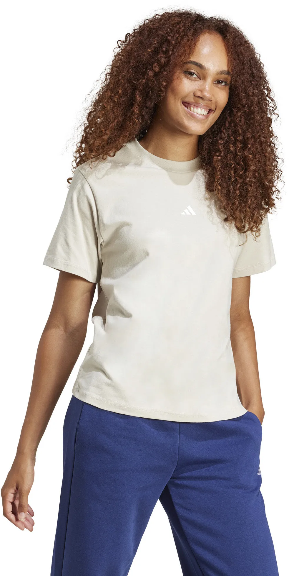Damengrundausstattung Baumwoll-T-Shirt mit kleinem Logo