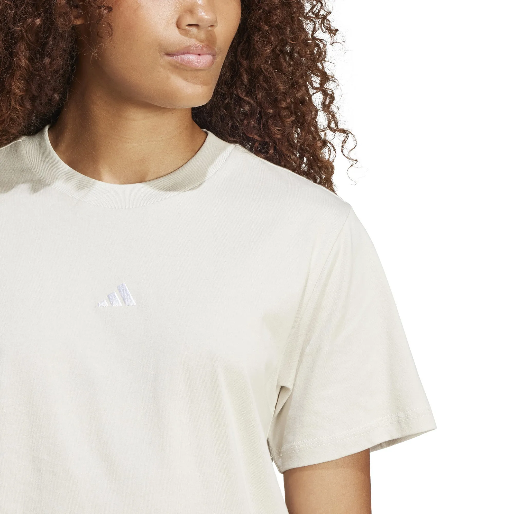 Damengrundausstattung Baumwoll-T-Shirt mit kleinem Logo