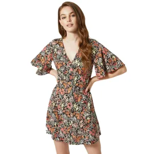 Damen Blumen Casual Kleid, Mehrfarbig