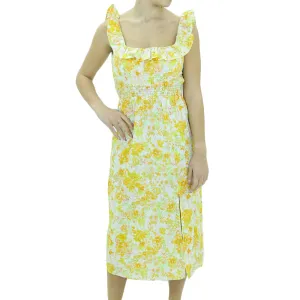 Damen Blumen Casual Kurz Kleid, Mehrfarbig