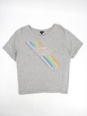 Damen T-Shirt mit Grafikdruck, Grau