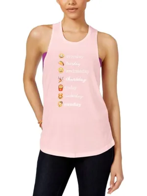 Damen Tanktop mit Grafikdruck, Hellrosa