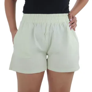 Damen High Waisted Pull On Shorts, Zitronengrün