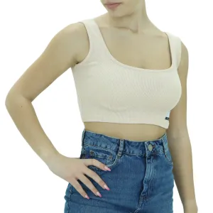 Damen Strick Plain Crop Top, Hellrosa