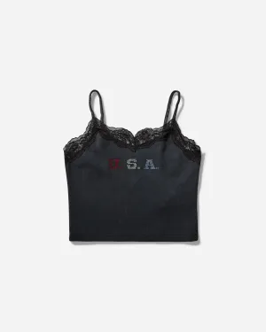 Damen-Spitzen Cami Ausgewaschen Schwarz