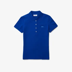 Damens Lacoste Slim Fit Stretch Baumwoll-Piqué Polohemd Kobalt Patagonia Kleidung