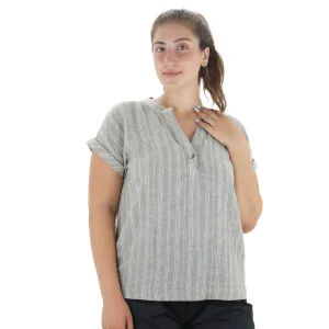 Damen-Leinenbluse, Oliv