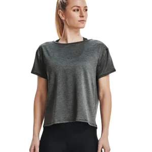 Damen Mesh Sportoberteil mit offenem Rücken, Schwarz