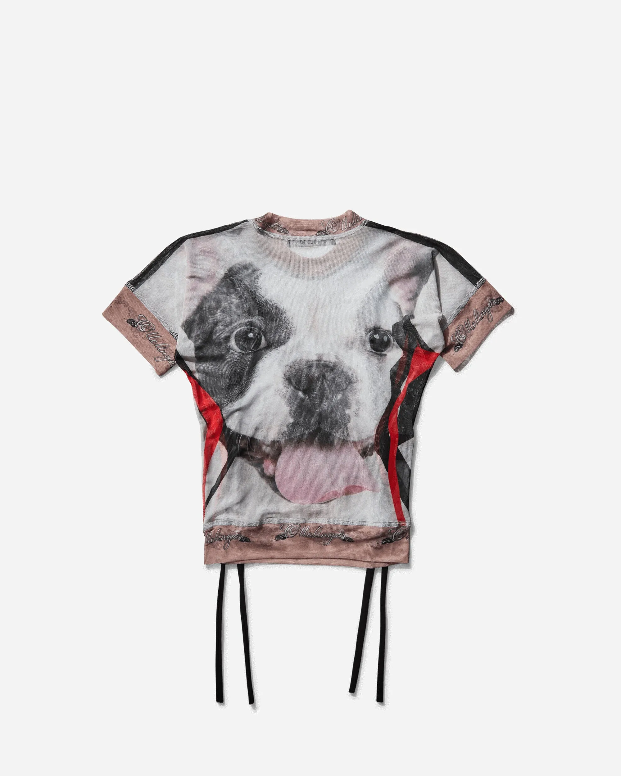 Damen Mesh T-Shirt mit Katzenprint