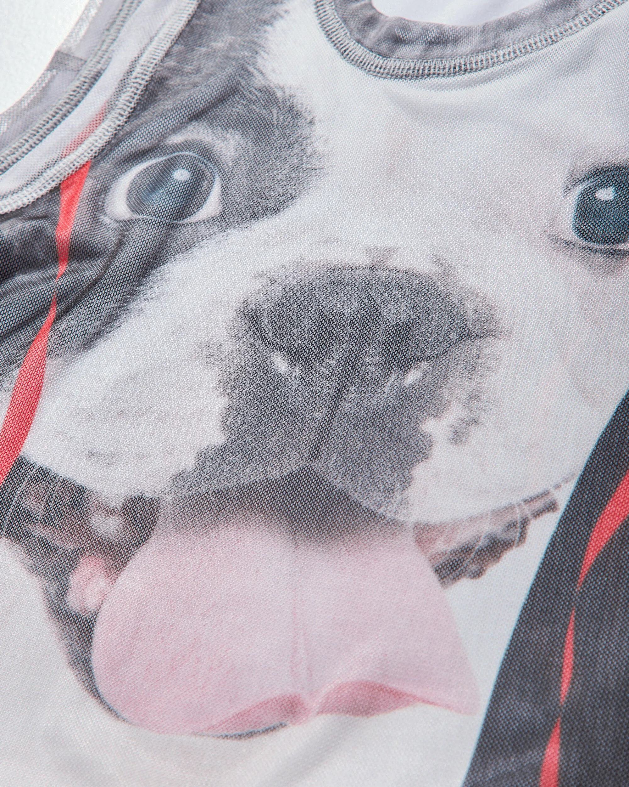 Damen Mesh Tanktop mit Hundeprint