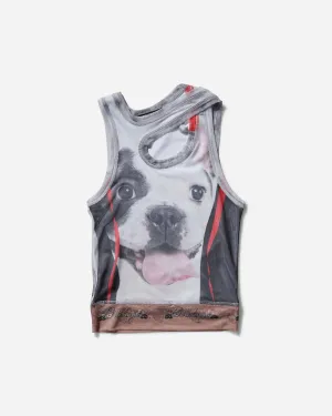 Damen Mesh Tanktop mit Hundeprint