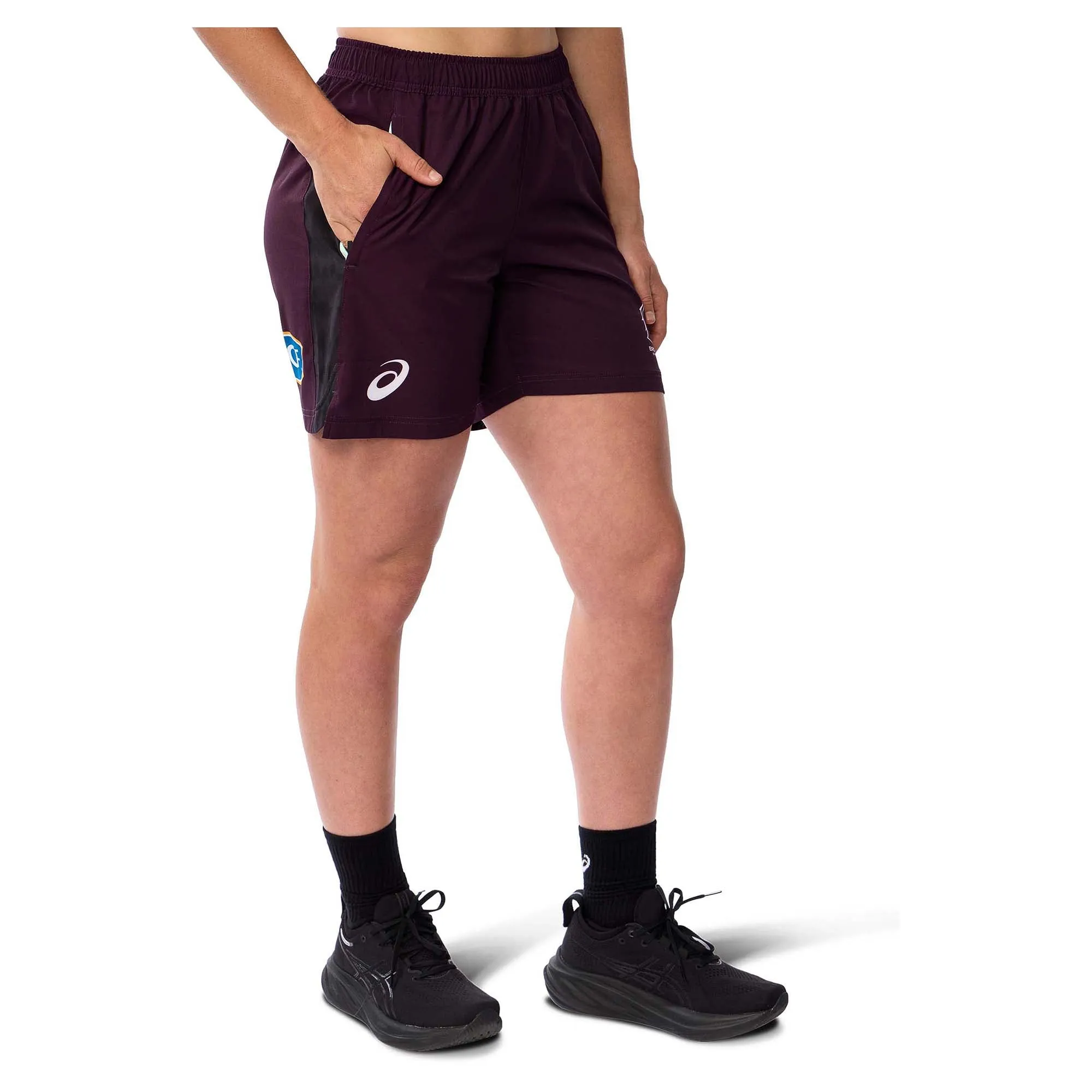 NRLW Damen Brisbane Broncos 2025 Replik Trainingsshorts