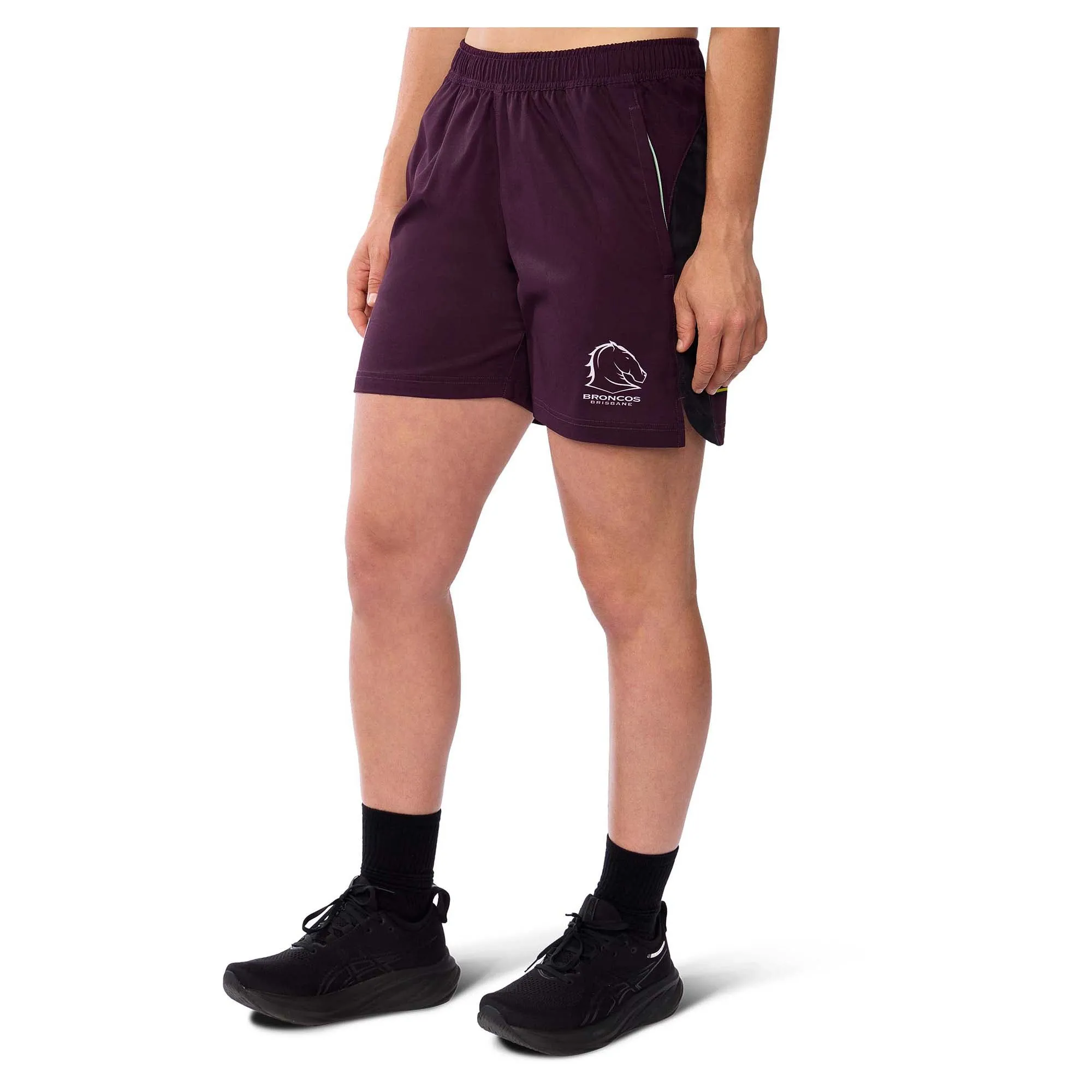 NRLW Damen Brisbane Broncos 2025 Replik Trainingsshorts