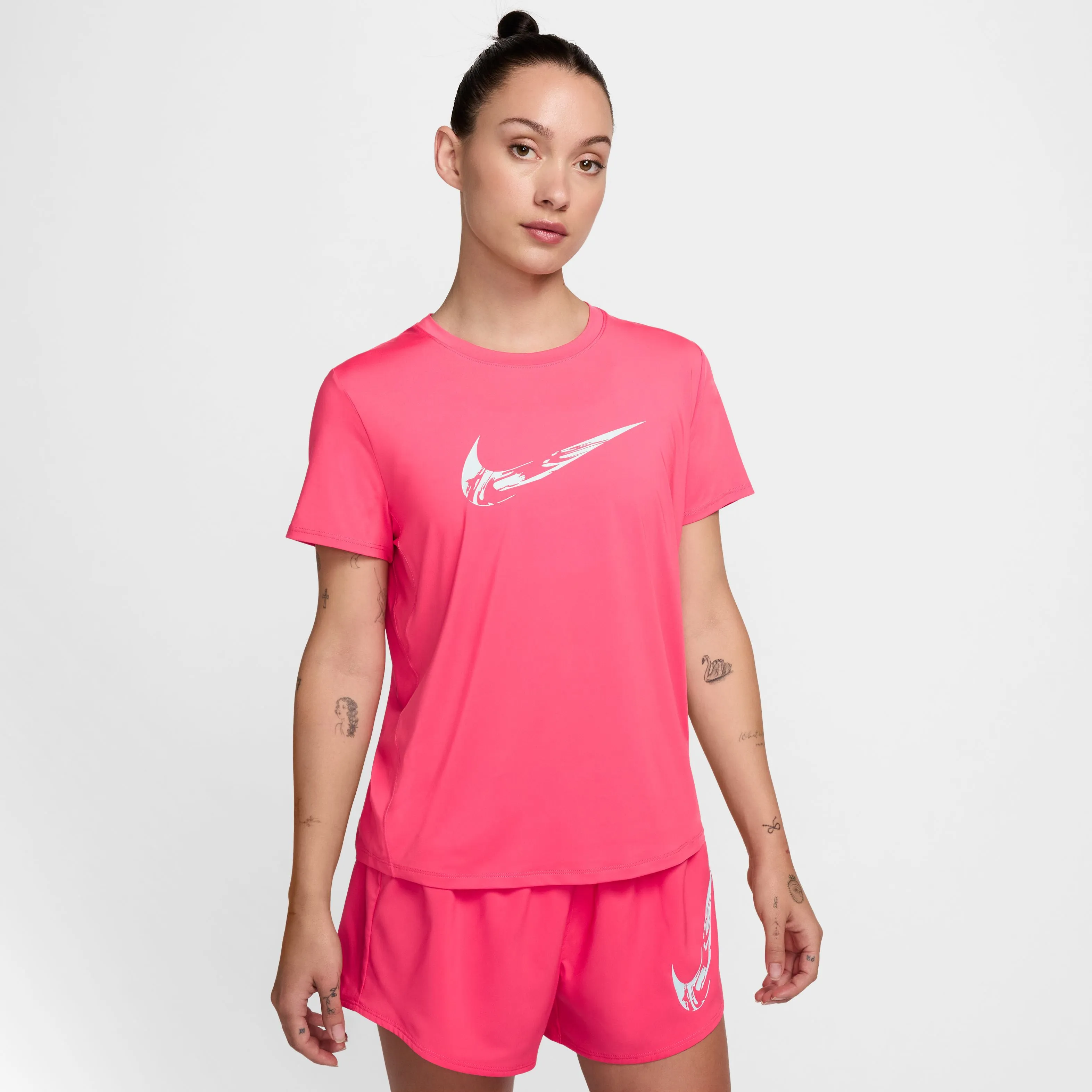 Damen One Dri-FIT Grafik-Lauftop mit kurzen Ärmeln