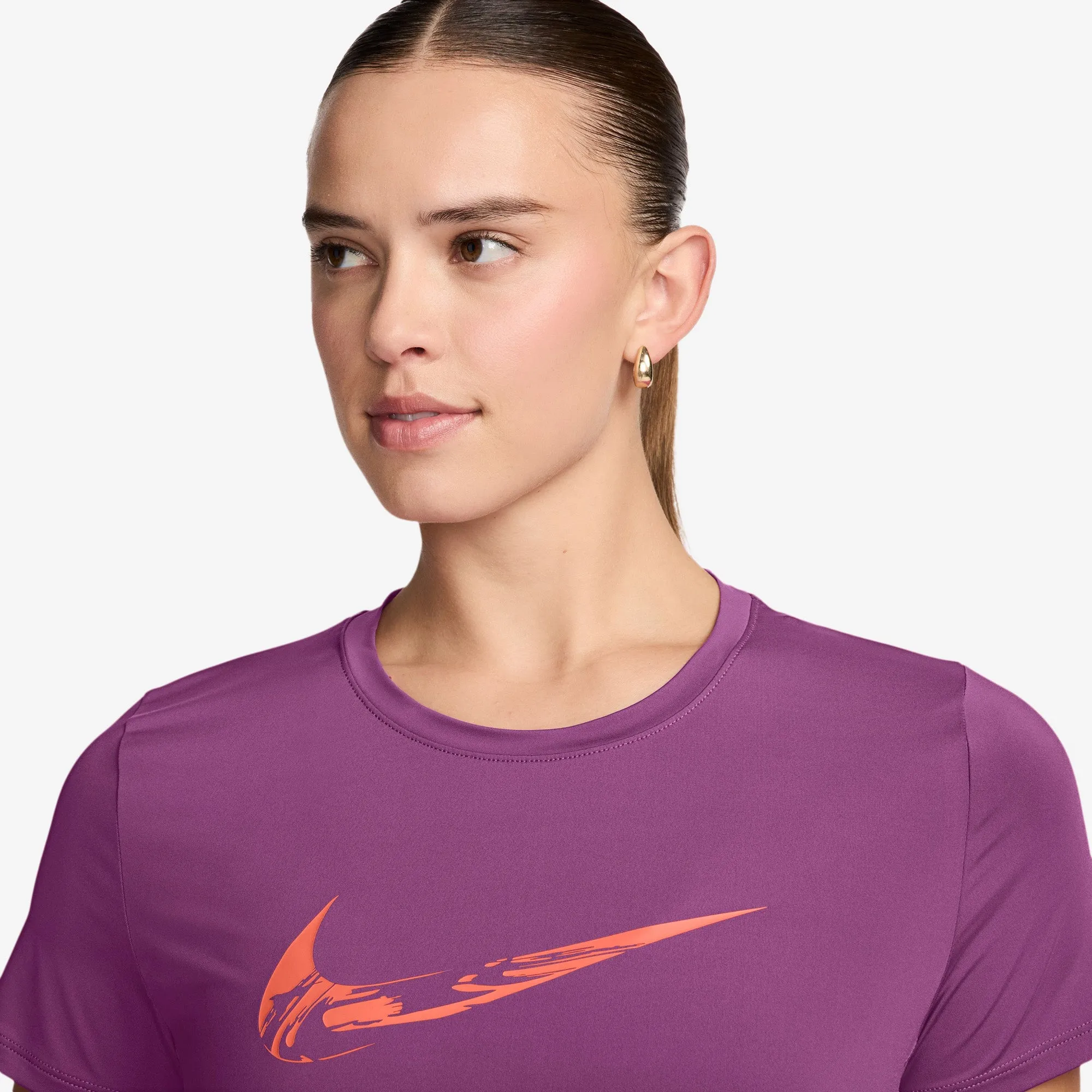 Damen One Dri-FIT Grafik-Lauftop mit kurzen Ärmeln