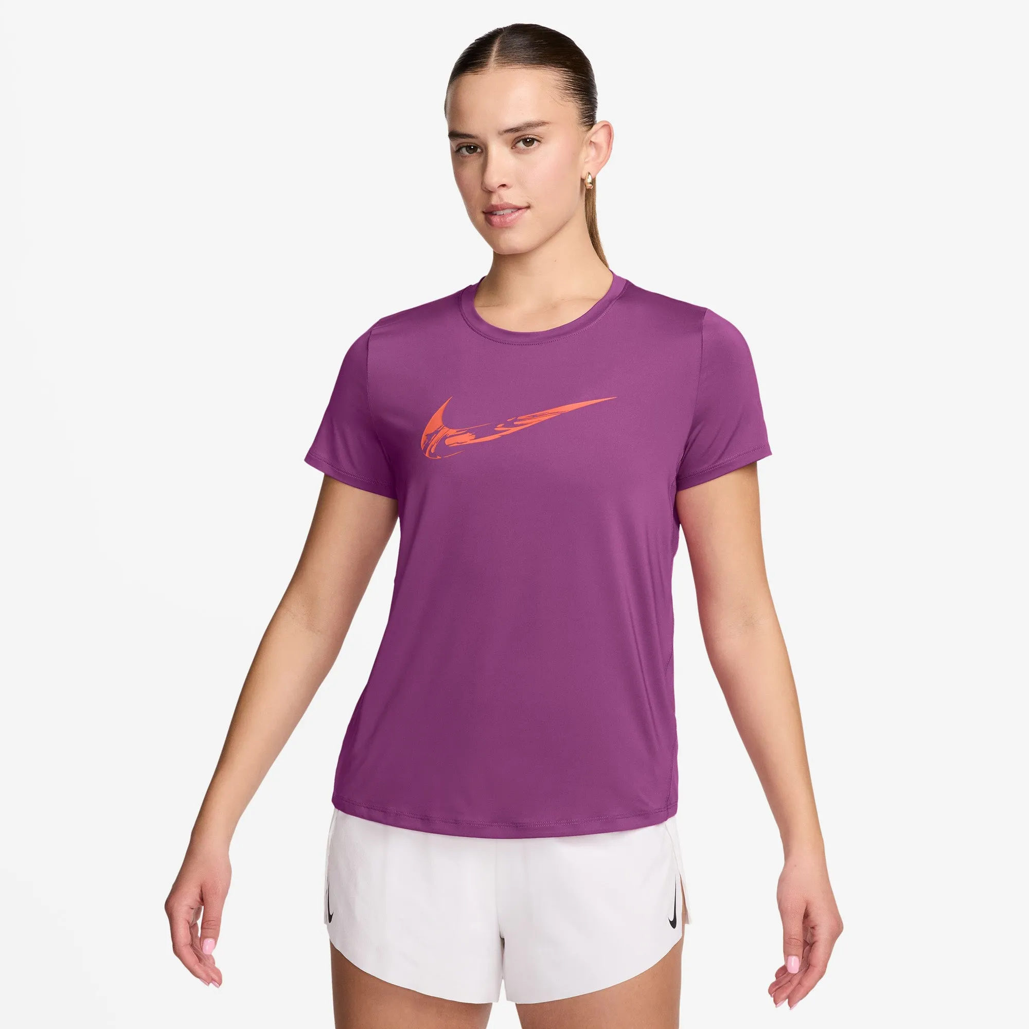Damen One Dri-FIT Grafik-Lauftop mit kurzen Ärmeln