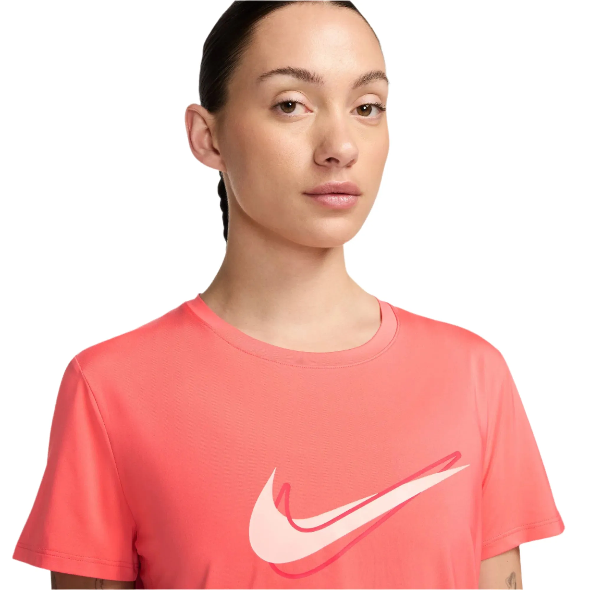 Damen Laufshirt mit kurzen Ärmeln und One Swoosh Design in Dri-FIT Technologie