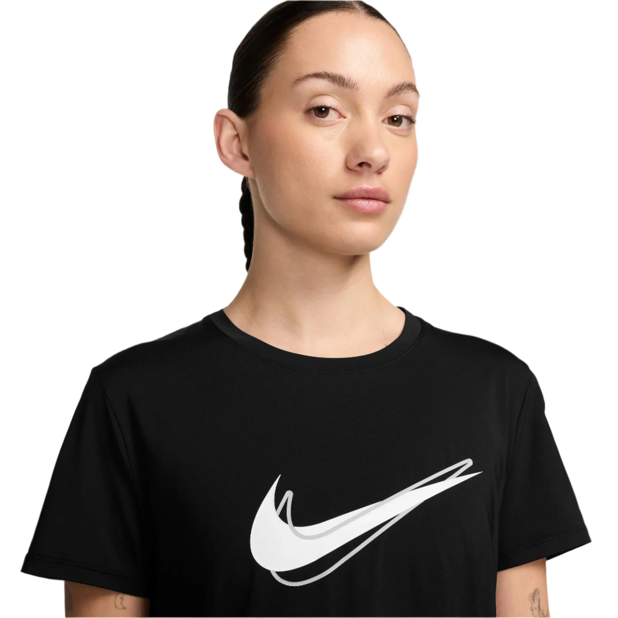 Damen Laufshirt mit kurzen Ärmeln und One Swoosh Design in Dri-FIT Technologie