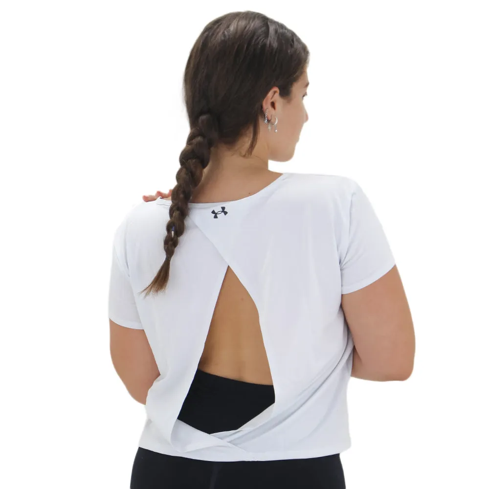 Damen Sport Top mit offenem Rücken, Weiß