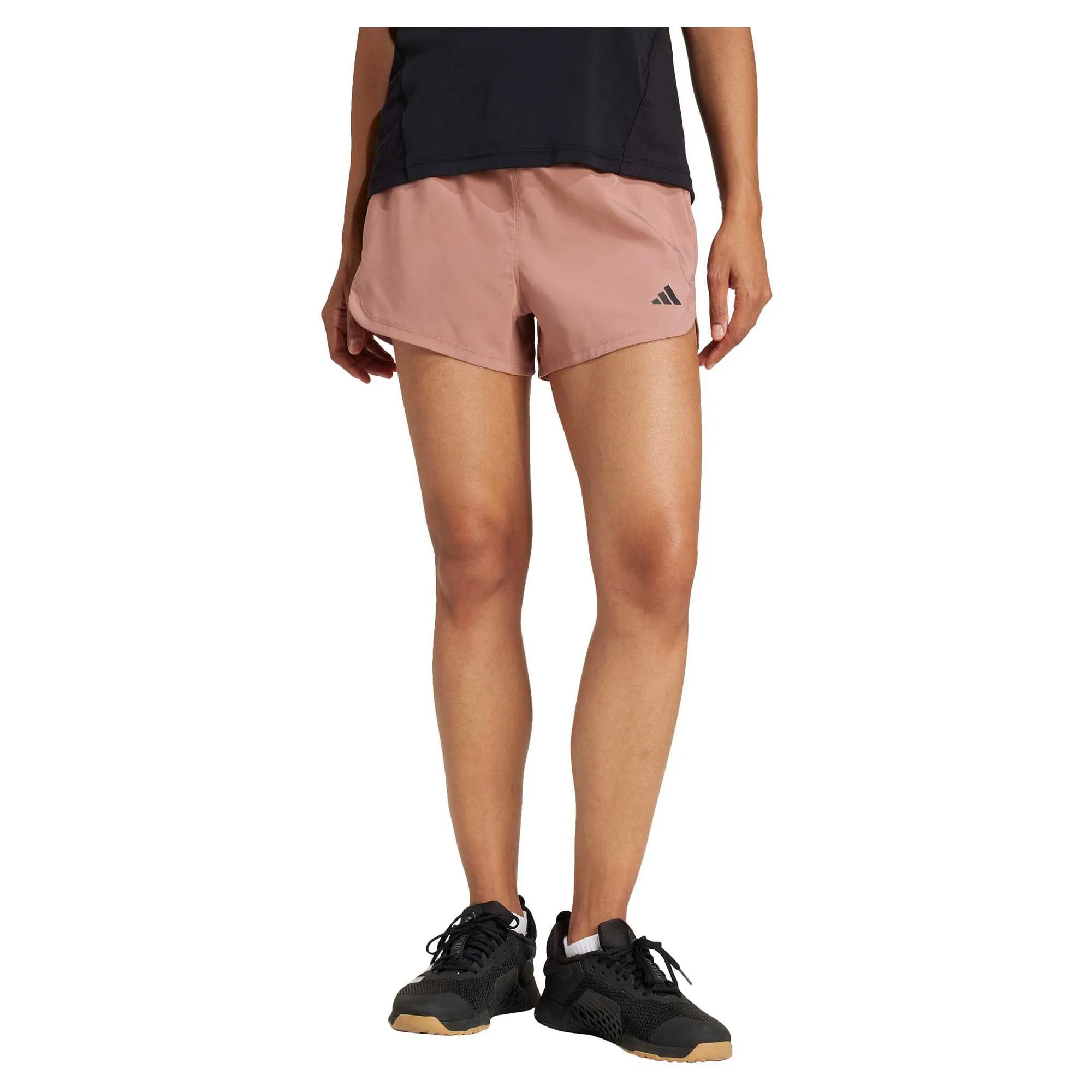 Damen Pacer Trainingsshorts mit 3 Streifen, gewebt, hohe Taille, 3 Zoll