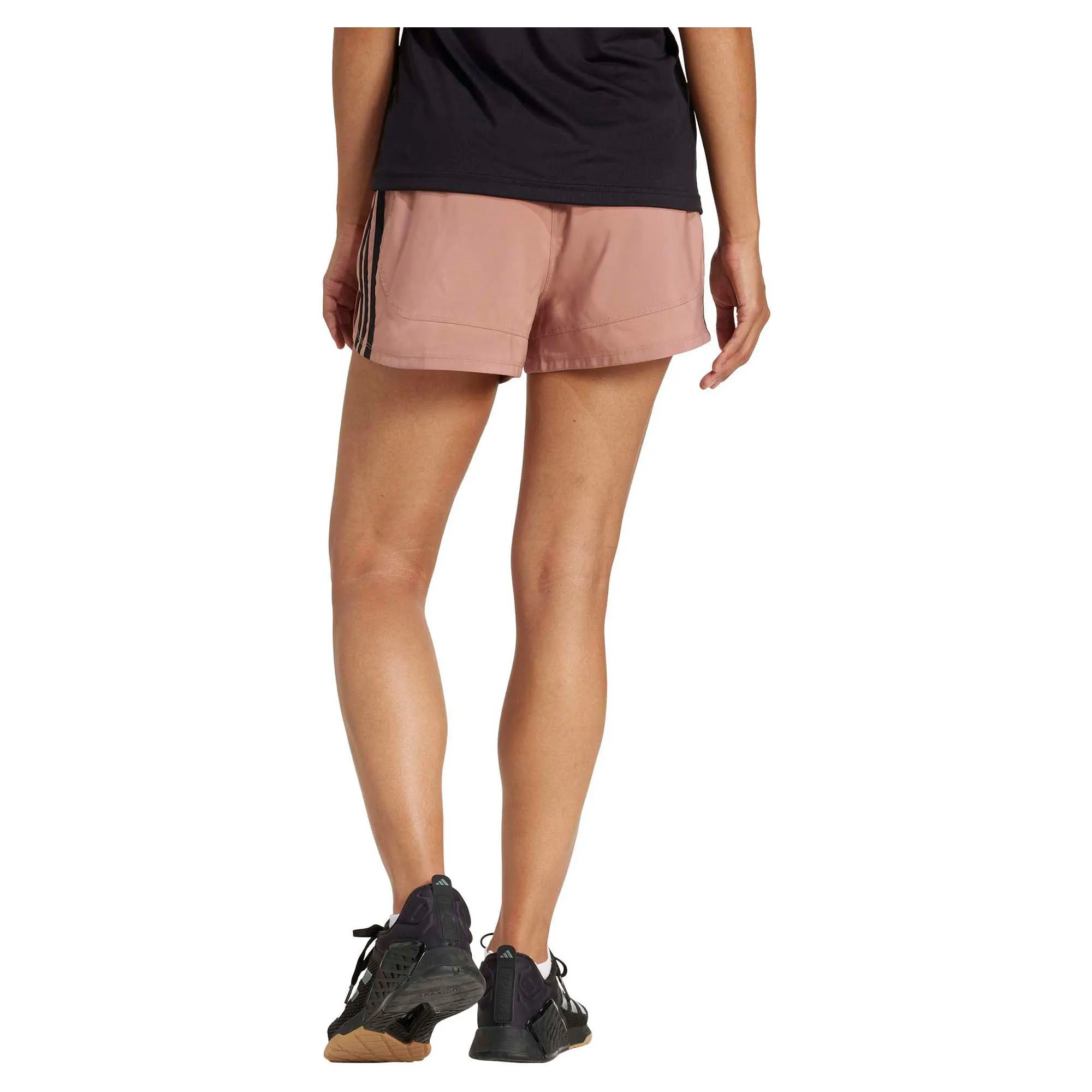 Damen Pacer Trainingsshorts mit 3 Streifen, gewebt, hochgeschnitten, 5 Zoll