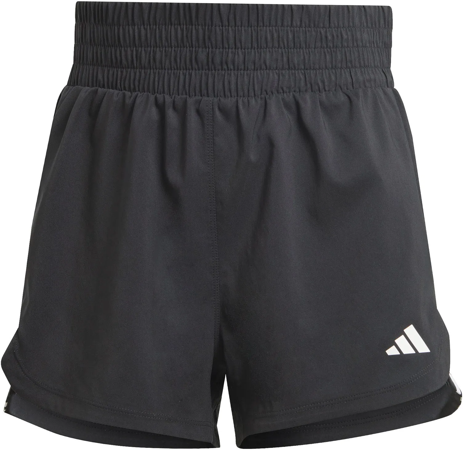 Damen Pacer Trainingsshorts mit 3 Streifen, hochgeschnittene Webversion