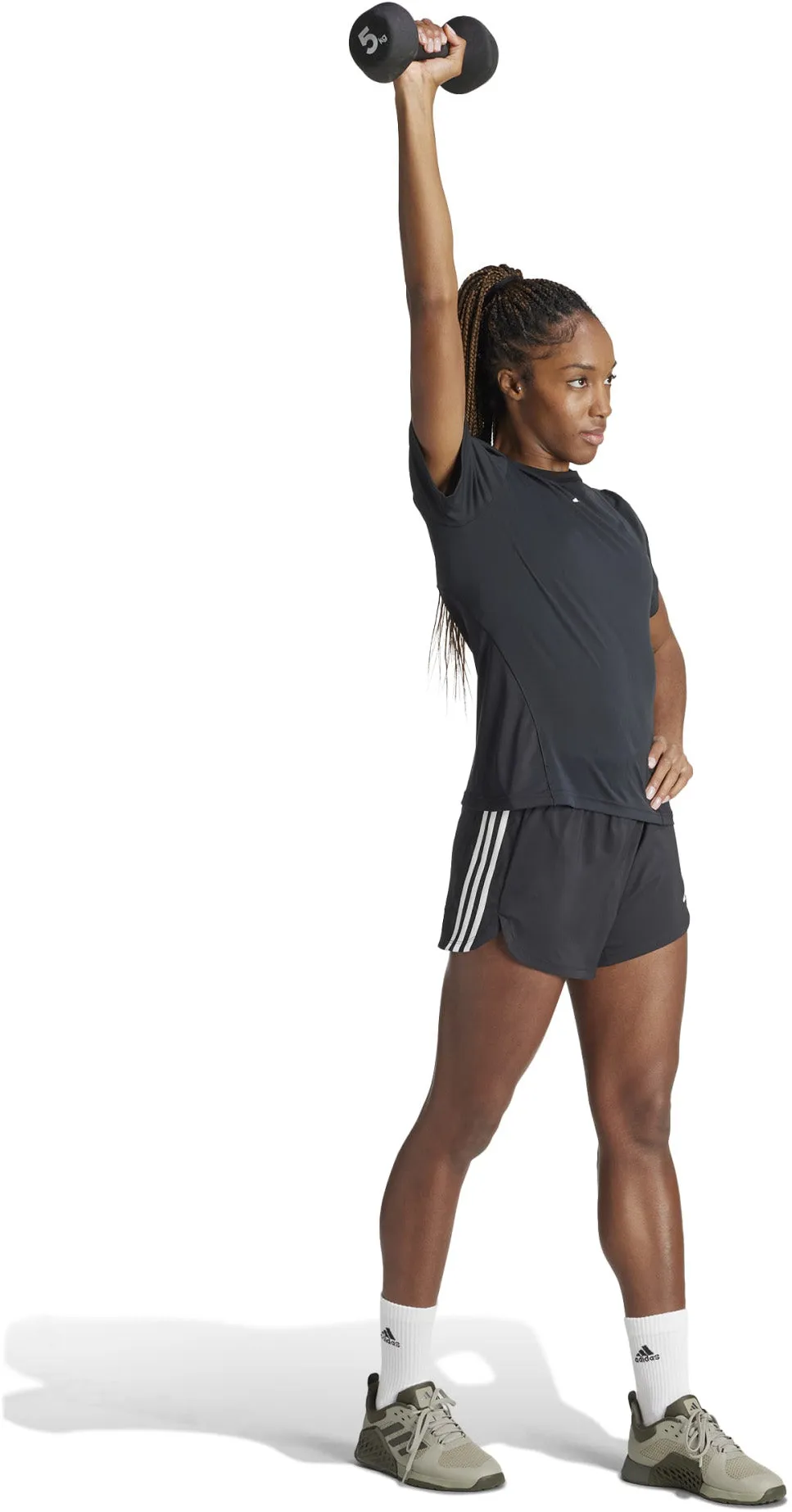 Damen Pacer Trainingsshorts mit 3 Streifen, hochgeschnittene Webvariante