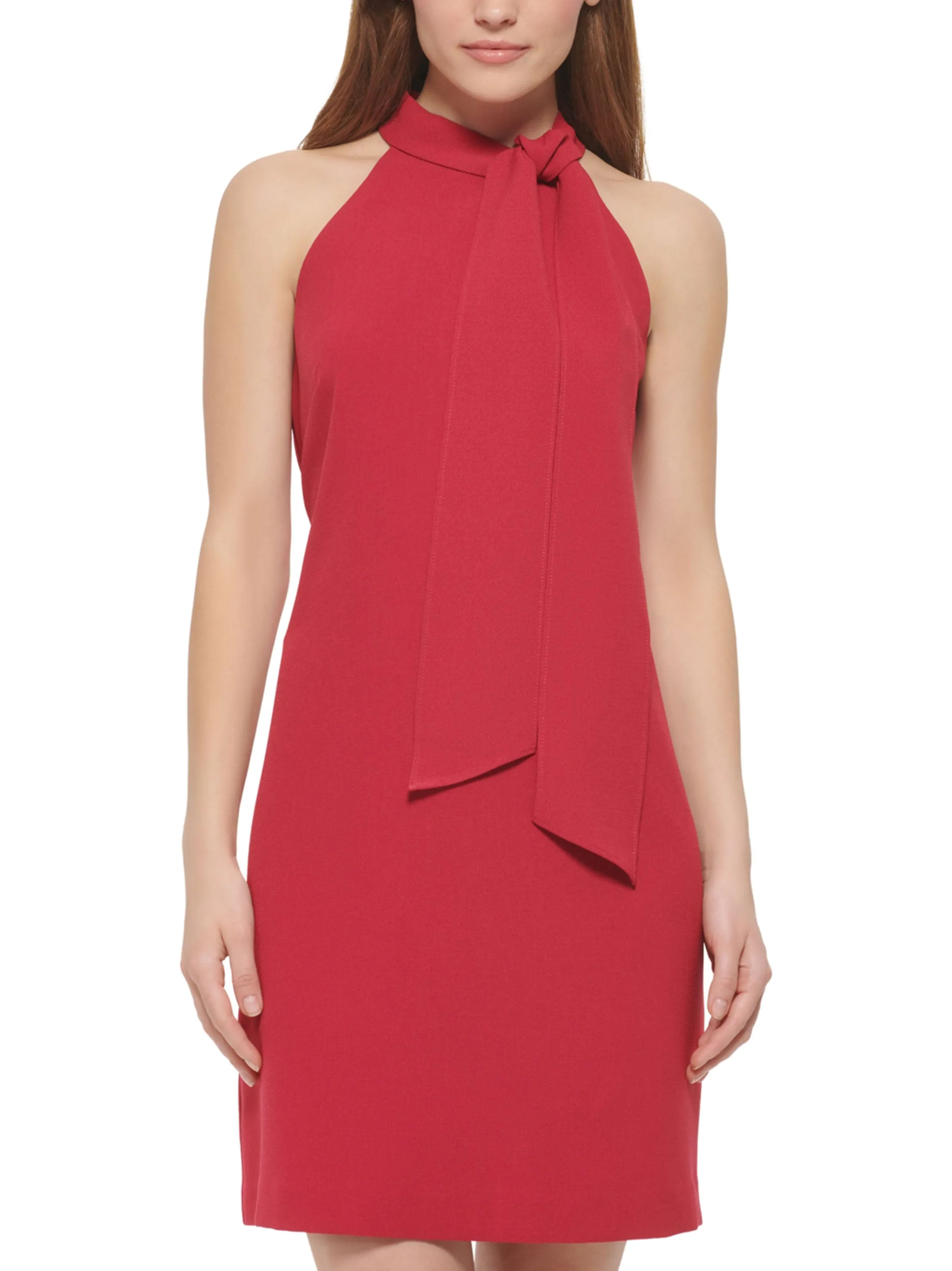 Einfaches Damenkleid, Kirschrot