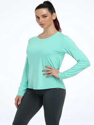 Einfaches Sportoberteil für Damen, Mintblau